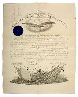 Chester Arthur Appointment Signed as President for Henry F. Clarke, Colonel, Asst. Commissary General of Subsistence, June 1882 