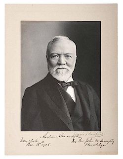 Andrew Carnegie Signed Photograph with Provenance 