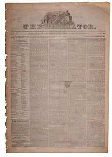 The Liberator, Boston, MA, November 17, 1832, Early Issue of Famous Anti-Slavery Newspaper 