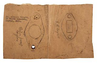 Wright Brothers, Sketches of Gasket Fittings for the Wright 1905 Flyer, Attributed to Orville Wright 
