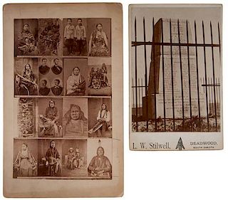 L.W. Stilwell Cabinet Photograph of Custer Battlefield Monument, Plus Composite Photograph 