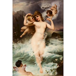 An Exceptional Quality Berlin K.P.M Porcelain Plaque "Venus and Cupids"
