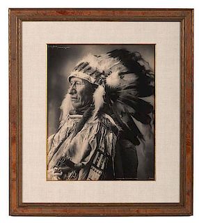 F.A. Rinehart Platinum Photograph, Black Bear, Ogalalla Sioux 