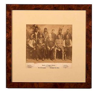 W.S. Prettyman Photograph, Band of Osage Indians, with Maj. W.A. Oliphant 