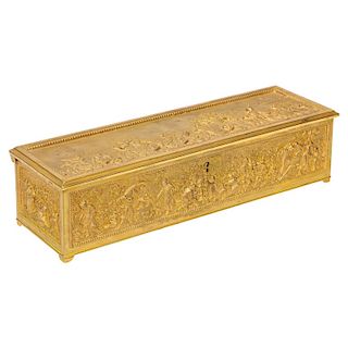 Antique French Gilt Bronze Rectangular Table Box