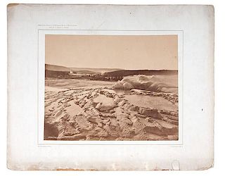W.H. Jackson Albumen Photograph, Upper Fire Hole, From "Old Faithful" 