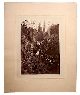 W.H. Jackson Hayden Expedition Albumen Photograph Arched Falls, Montana Territory 