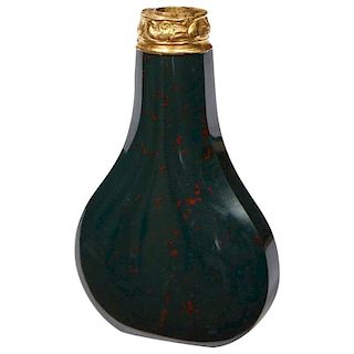 George II English 18K Gold and Bloodstone Perfume Bottle