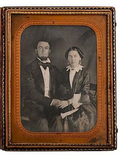 Texas Hero, Mexican & Civil War Veteran, & Politician, James C. Gaither & Wife, Florida Townsend, Half Plate Daguerreotype 