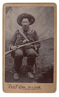 Rare CDV of Devil Anse Hatfield, Armed with Rifle and Revolver 