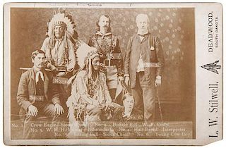 L.W. Stilwell Cabinet Photograph of Buffalo Bill, Sitting Bull, Johnny Baker, W.H.H. Murray, & Others