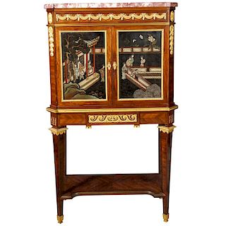 French Ormolu-Mounted Mahogany and Coromandel Lacquer Cabinet by Fernand Kohl