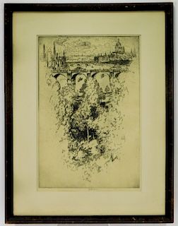 Joseph Pennell London Thames River Etching