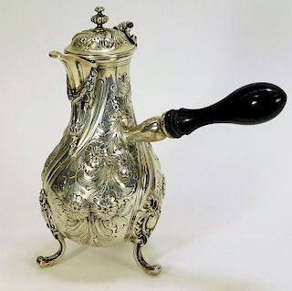 English Sterling Silver Floral Carafe
