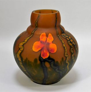 Kralik Grand Marquetry Bohemian Art Glass Vases