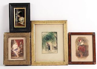 Four Small Paintings of Women
