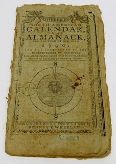 1790 North American Calendar Rhode Island Almanac
