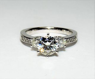 14K White Gold & Moissanite Lady's Engagement Ring