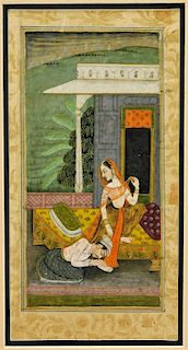 Indian Courting Couple Miniature Painting
