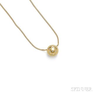 18kt Gold and Diamond "Galaxy" Ball Pendant, Etienne Perret