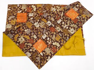 Japanese Edo Period Silk Brocade Kesa Textile
