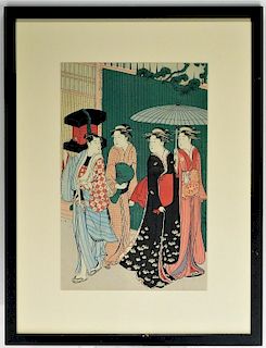 Torii Kiyonaga Day Market Japanese Woodblock Print
