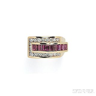 18kt Gold, Ruby, and Diamond Ring, Charles Krypell