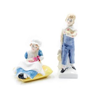 2 ROYAL DOULTON FIGURINES, KATE GREENAWAY COLLECTION
