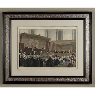ENGRAVED HISTORIC PRINT, THE TICHBORNE TRIAL, 1874