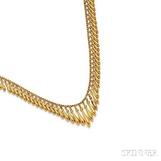 Antique Gold Fringe Necklace