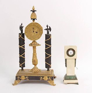 Neoclassical Style Gilt Metal Mantle Clock