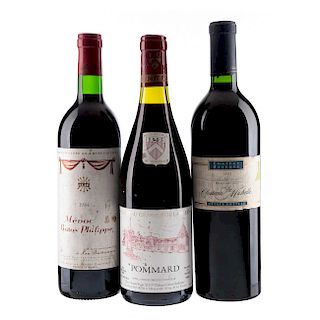 Lote de vinos U.S.A. y Francia. Château Ste. Michelle, Baron Philippe y Pommard. Total de piezas: 3.