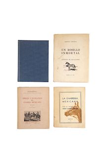 Lote de 4 libros. Consta de: a) Dalevuelta, Jacobo. El Charro - Símbolo. México: Edición Particular, 1932. 8o...