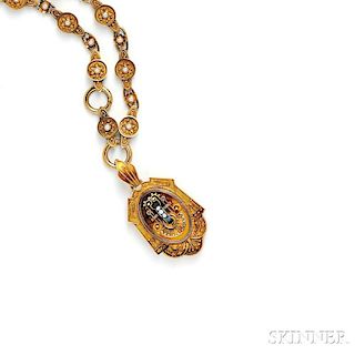 Antique Gold Locket and Chain