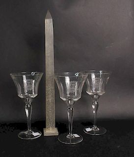 Three Glass Compotes, French, 20thC.