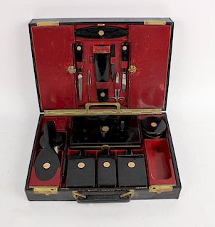Lady`s Leather Traveling Case, France, 20thC.