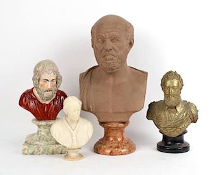 Four Neoclassical Style Busts, 20thC.
