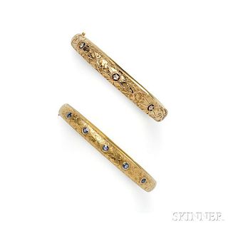 Two Art Nouveau Gold Bracelets