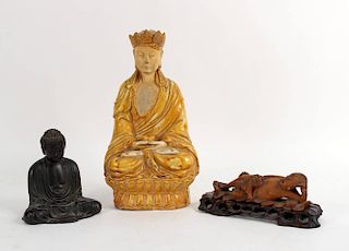 Two Thai Seated Buddha Figures, 20thC.