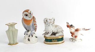Mottahedeh Porcelain Owl, 20thC.
