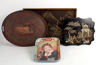 Four Assorted Trays, 20thC.