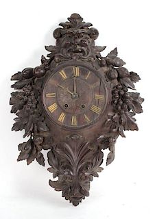 Black Forest Walnut Wall Clock, German, 19thC.