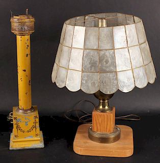 Tole Painted Table Lamp, 20thC.