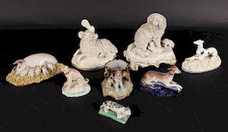 Eight Porcelain Animal Figures, 20thC.