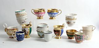 Group of Porcelain Cups, 19th/20thC.