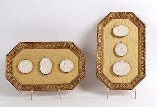 Pair of Framed Neoclassical Medallions, 20thC.