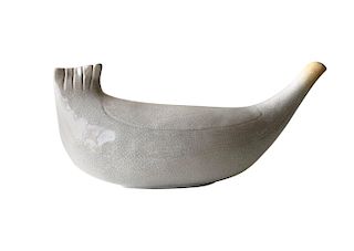 Zanolli Italian Modernist Ceramic Dove Elongated Bird Sculpture Raymor