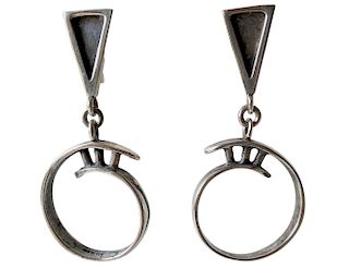 Idella La Vista Sterling Silver American Modernist Earrings