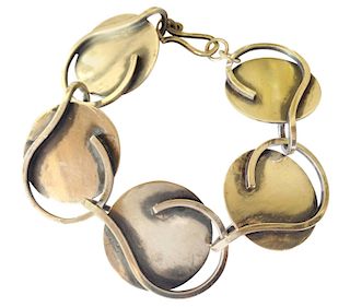 Bill Tendler Sterling Silver Abstract Modernist Bracelet