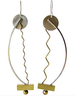 Heidi Abrahamson Sterling Brass Squiggle Earrings